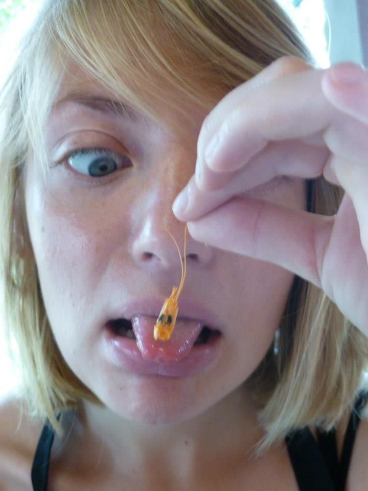mmmm prawn heads in my food