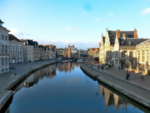 Kicking back at the end of the day by the canals in Gent