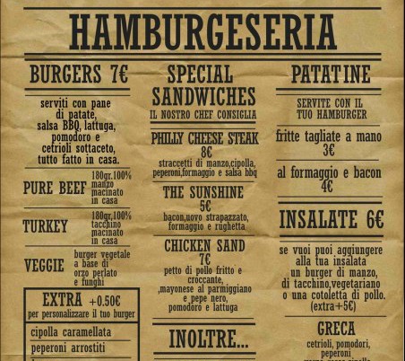 Menu at Hamburgerseria