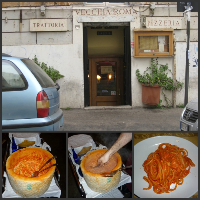 The specialty at Trattoria Vecchia Roma: Bucatini all'amatriciana