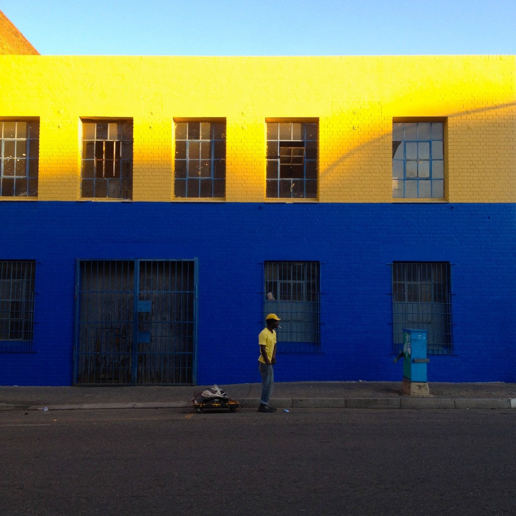 Yellow, black and blue