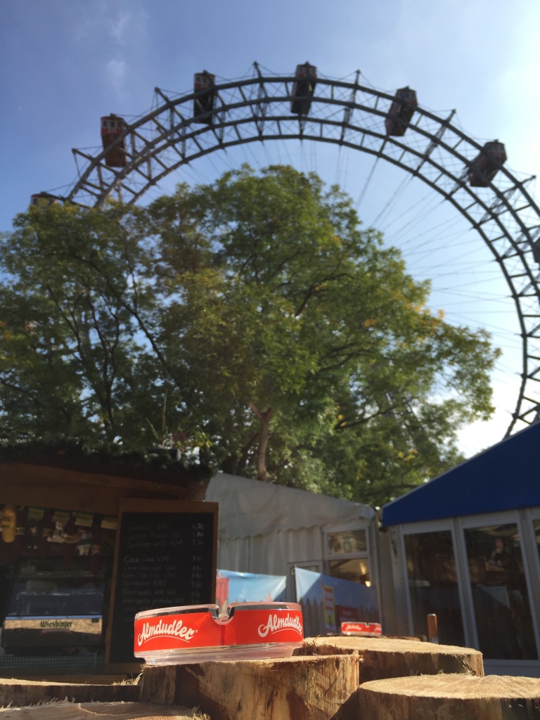 Dreamy backdrop of the Prater and the ferris wheel.