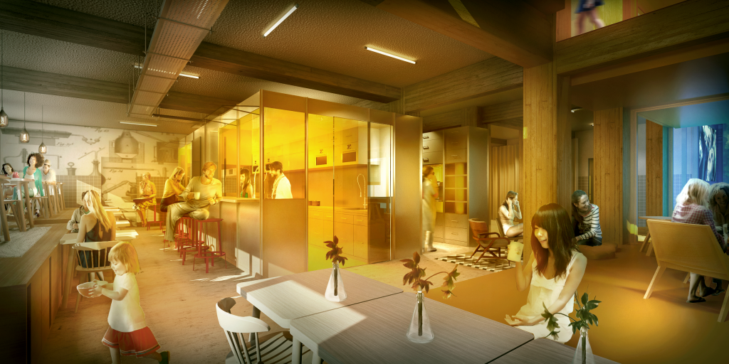 Artists design of the Clink Amsterdam Kitchen