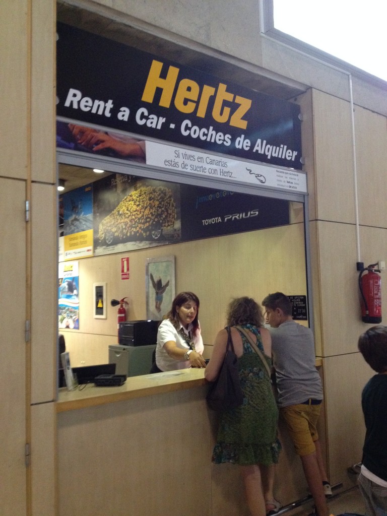 Hertz desk at the airport