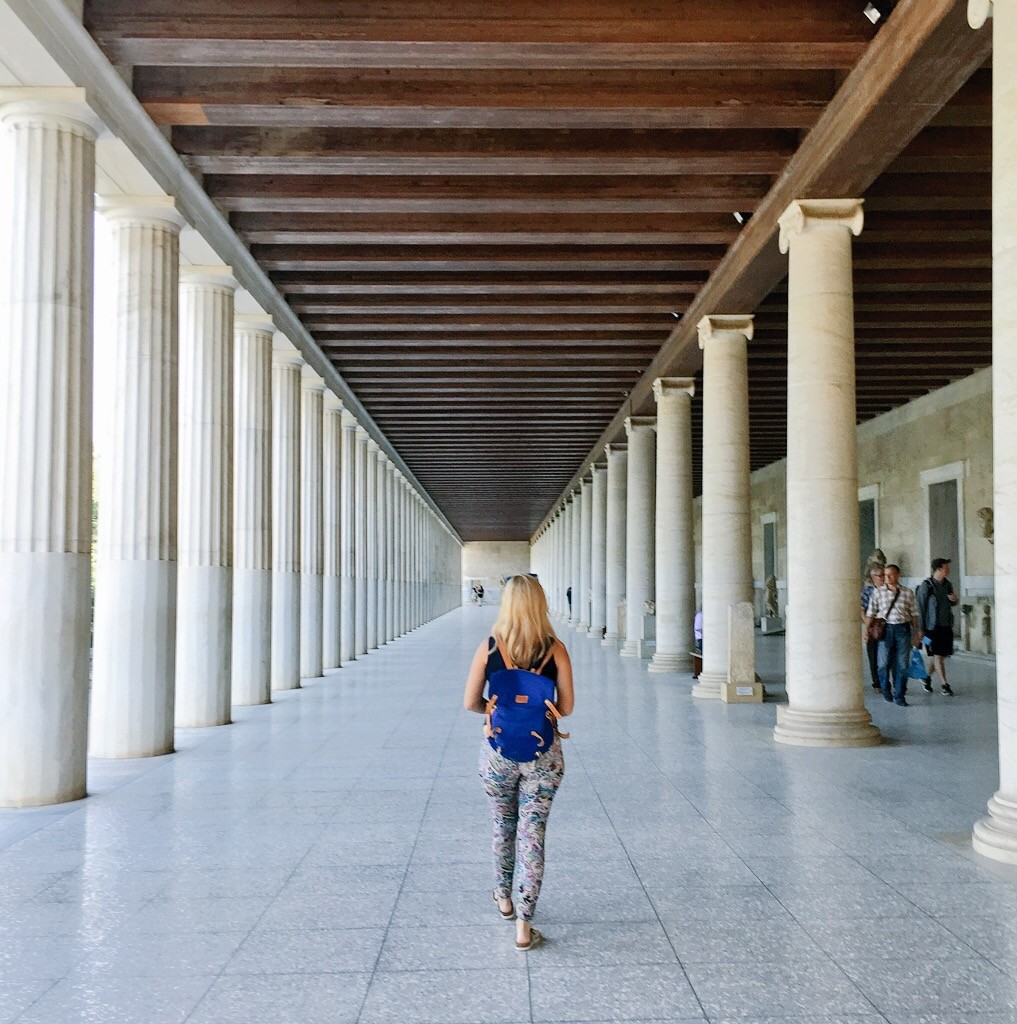 The restored, epic two storeyed Stoa of Attalos which was probably the world's first ever shopping arcade 