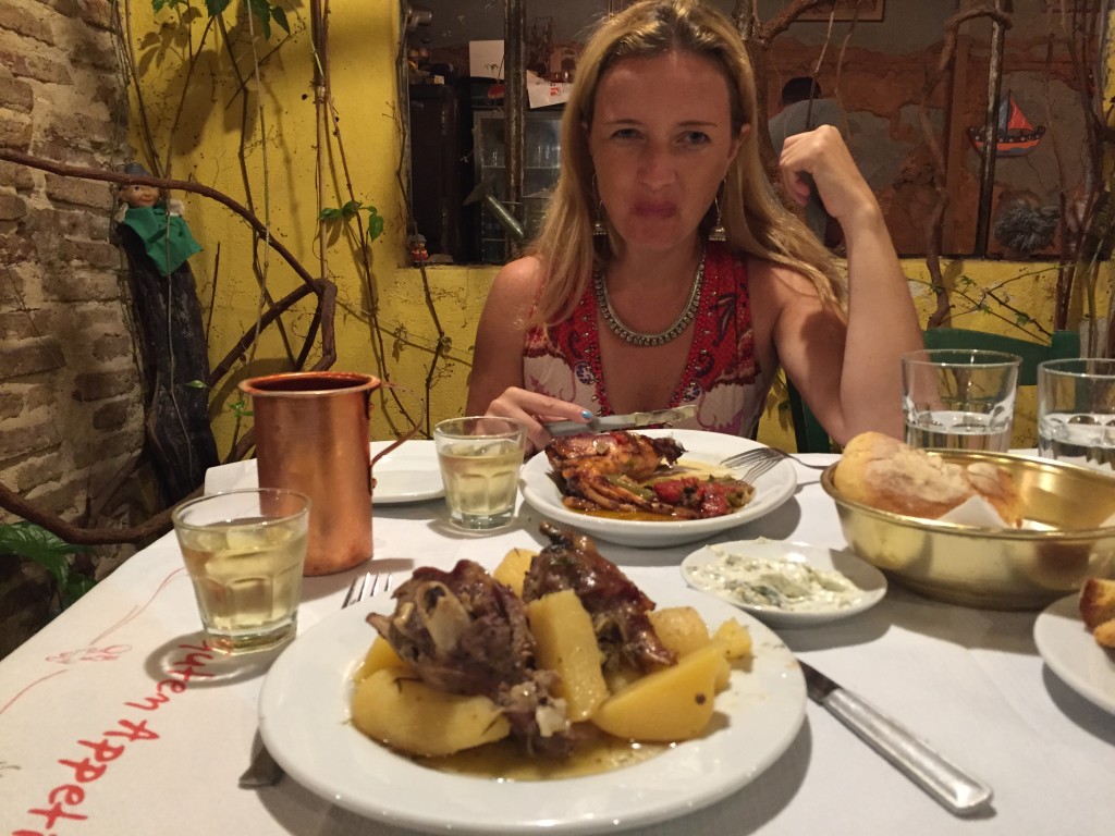 Loved dinner at Klimataria: home-style cooking in an intimate old-school rustic restaurant with stone walls & live Greek music.